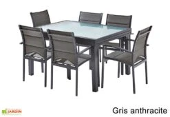 Salon De Jardin Modulo : Table Extensible + 6 Fauteuils -Solid || Axi || EXIT TOYS Soldes Boutique salon jardin modulo wilsa table extensible 6fauteuils aluminium verre 2 1