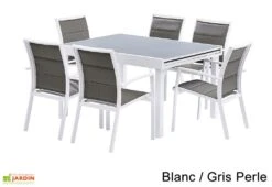 Salon De Jardin Modulo : Table Extensible + 6 Fauteuils -Solid || Axi || EXIT TOYS Soldes Boutique salon jardin modulo wilsa table extensible 6fauteuils aluminium verre 4 1