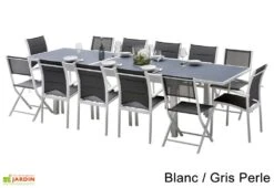Salon De Jardin Modulo : Table à Rallonge + 8 Fauteuils + 4 Chaises -Solid || Axi || EXIT TOYS Soldes Boutique salon jardin modulo wilsa table extensible 8 fauteuils 4 chaises aluminium verre 2