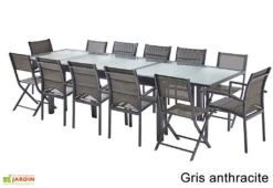 Salon De Jardin Modulo : Table à Rallonge + 8 Fauteuils + 4 Chaises -Solid || Axi || EXIT TOYS Soldes Boutique salon jardin modulo wilsa table extensible 8 fauteuils 4 chaises aluminium verre