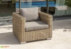 Salon De Jardin Montmartre Miel En Résine Tressée 4 Places -Solid || Axi || EXIT TOYS Soldes Boutique salon jardin montmartre table canape exterieur 3