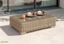 Salon De Jardin Montmartre Miel En Résine Tressée 4 Places -Solid || Axi || EXIT TOYS Soldes Boutique salon jardin montmartre table canape exterieur 4