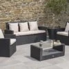 Salon De Jardin En Résine Tressée : 1 Canapé + 2 Fts + 1 Table Basse -Solid || Axi || EXIT TOYS Soldes Boutique salon jardin resine tressee canape fauteuils table basse