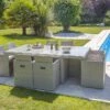 Salon De Jardin En Résine Tressée Encastrable Gris : 1 Table + 8 Fts -Solid || Axi || EXIT TOYS Soldes Boutique salon jardin resine tressee gris encastrable 8 fauteuils 1