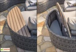 Salon De Jardin Rond En Aluminium Et Résine Tressée 8 Places - Nouméa -Solid || Axi || EXIT TOYS Soldes Boutique salon jardin rond 8 places resine aluminium gris noumea 5