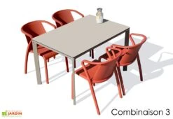 Salon De Jardin : 1 Table Aluminium 120 X 80 Cm + 4 Fauteuils – Fado -Solid || Axi || EXIT TOYS Soldes Boutique salon jardin table 120x80 4fauteuils fado 1