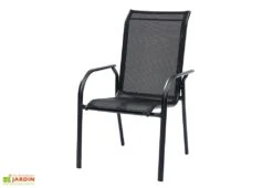 Fauteuil De Jardin Empilable En Alu Et Textilène Noir