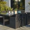 Salon De Jardin En Résine Tressée Encastrable Noir : 1 Table + 8 Fts -Solid || Axi || EXIT TOYS Soldes Boutique salon resine tresse encastrable 8 places noir pvc 8 n
