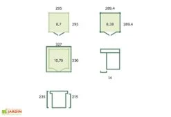 Abri De Jardin En Bois D’épicéa Brut Et Profilés En Aluminium - 8,7 M² -Solid || Axi || EXIT TOYS Soldes Boutique schema abri jardin gardenas 8m2