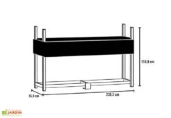 Bûcher En Acier Inoxydable + Bâche En Polyester 240 X 36 X 118 Cm -Solid || Axi || EXIT TOYS Soldes Boutique schema bucher acier