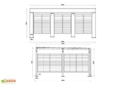 Carport Double En Acier Galvanisé Pompei – 29 M² -Solid || Axi || EXIT TOYS Soldes Boutique schema carport double acier galvanise pompei