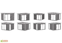 Solid Abri De Jardin En Bois D’épicéa Brut Avec Auvent - Sagres 21,14 M² -Solid || Axi || EXIT TOYS Soldes Boutique schema configurations studio jardin solid sagres