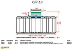 Cuve Récupérateur D'Eau Enterrée Projekt 2000 L -Solid || Axi || EXIT TOYS Soldes Boutique schema cuve plate gft2000 3