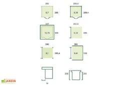 Abri De Jardin En Bois D’épicéa Brut Avec Auvent - 20,1 M² -Solid || Axi || EXIT TOYS Soldes Boutique schema dimensions abri jardin auvent 20m2 gardenas