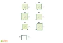 Abri De Jardin En Bois D’épicéa Brut Avec Auvent – 12,6 M² -Solid || Axi || EXIT TOYS Soldes Boutique schema dimensions abri jardin auvent gardenas 12m2