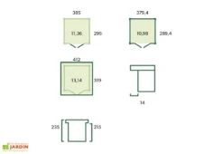Abri De Jardin En Bois D’épicéa Brut Et Profilés En Aluminium - 11,3 M² -Solid || Axi || EXIT TOYS Soldes Boutique schema dimensions abri jardin bois 11m2