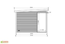 Solid Abri De Jardin En Bois D’épicéa Brut Avec Baie Vitrée - Faro 12,25 M² -Solid || Axi || EXIT TOYS Soldes Boutique schema dimensions abri jardin faro