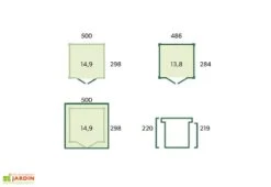 Abri De Jardin En Bois D’épicéa Brut 26 Mm – 14,9 M² -Solid || Axi || EXIT TOYS Soldes Boutique schema dimensions abri jardin gardenas 14m2