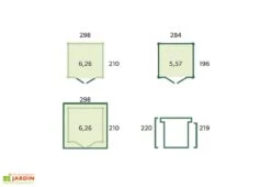 Abri De Jardin En Bois D’épicéa Brut 26 Mm – 6,2 M² -Solid || Axi || EXIT TOYS Soldes Boutique schema dimensions abri jardin gardenas 6m2