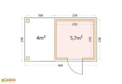 Abri De Jardin En Métal Avec Auvent Open Lounge Anthracite – 9,7 M² -Solid || Axi || EXIT TOYS Soldes Boutique schema dimensions abri jardin open lounge 9m2