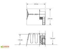 Aire De Jeux Avec Balançoires Et Toboggan En Bois De Cèdre - Aurora 9 Aire De Jeux Avec Balançoires Et Toboggan En Bois De Cèdre - Aurora -Solid || Axi || EXIT TOYS Soldes Boutique schema dimensions aire jeux bois aurora