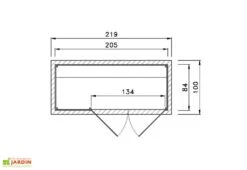 Coffre De Rangement Bois Pour Vélos 84x205 -Solid || Axi || EXIT TOYS Soldes Boutique schema dimensions armoire jardin weka