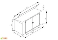 Cache-Poubelle Extérieur En Acier 100 X 235 X 131 Cm (3 Poubelles) -Solid || Axi || EXIT TOYS Soldes Boutique schema dimensions cache poubelle triple acier