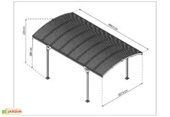 Carport En Aluminium Et Polycarbonate Atlas 14 M² -Solid || Axi || EXIT TOYS Soldes Boutique schema dimensions carport palram atlas