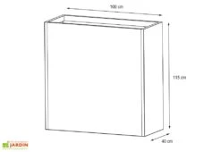 Jardinière En Métal Thermolaqué Profondeur Ajustable - 100 X 40 X 115 Cm -Solid || Axi || EXIT TOYS Soldes Boutique schema dimensions jardiniere hg08975801 1