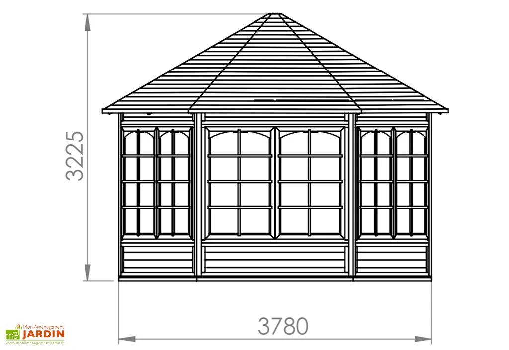 Pavillon De Jardin En Bois D'épicéa Brut Anna – 12,36 M² 5 Pavillon De Jardin En Bois D'épicéa Brut Anna – 12,36 M² – Image 3