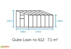 Halls Serre De Jardin Adossée En Verre Trempé Qube Lean-to 612 – 7,1 M² -Solid || Axi || EXIT TOYS Soldes Boutique schema serre adossee halls qube