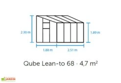 Halls Serre De Jardin Adossée En Verre Trempé Qube Lean-to 68 – 4,7 M² -Solid || Axi || EXIT TOYS Soldes Boutique schema serre murale qube 68