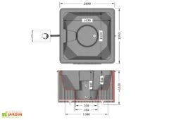 Spa D’extérieur En Bois 6 Places Avec Poêle à Bois - Delux Square 9 Spa D’extérieur En Bois 6 Places Avec Poêle à Bois - Delux Square -Solid || Axi || EXIT TOYS Soldes Boutique schema spa exterieur delux square