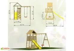 Aire De Jeux En Bois Brut Portique Balançoire Et Toboggan – 7,5 M² -Solid || Axi || EXIT TOYS Soldes Boutique schema station jeux portique simple