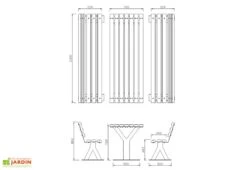 Table De Pique-nique En Bois De Pin Traité Et Acier Galvanisé Space -Solid || Axi || EXIT TOYS Soldes Boutique schema table pique nique bois space