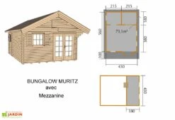 Bungalow De Week-end Muritz (430x560x359) -Solid || Axi || EXIT TOYS Soldes Boutique schema muritz15543563000