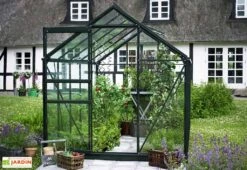 Halls Serre De Jardin En Aluminium Et Verre Trempé Popular 106 - 6,2 M² -Solid || Axi || EXIT TOYS Soldes Boutique serre alu verre trempe popular 106 vert