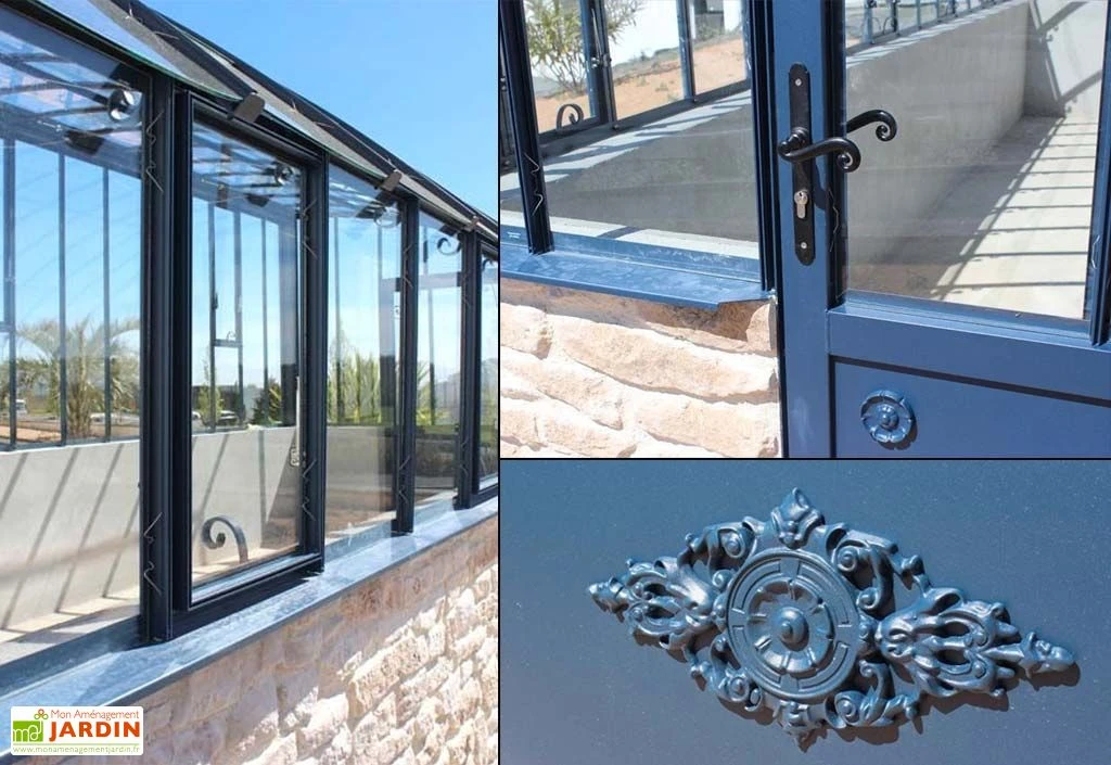 Serre Adossée Ancienne En Aluminium Et Verre Trempé 4mm Versailles 380x280m 7 Serre Adossée Ancienne En Aluminium Et Verre Trempé 4mm Versailles 380x280m – Image 5