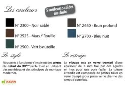 Serre Adossée Ancienne En Aluminium Et Verre Trempé 4mm Chambord 530x280 -Solid || Axi || EXIT TOYS Soldes Boutique serre ancienne en aluminium et verre trempe coloris 2