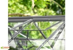 Serre De Jardin Adossée En Verre Lams 4,9 M² - Melissa Anthracite -Solid || Axi || EXIT TOYS Soldes Boutique serre jardin adossee aluminium anthracite verre trempe melissa ida lams 4 3