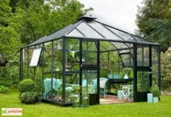 Jardin D’Hiver En Verre Trempé Alu Anthracite 13,5 M² – Juliana Oase -Solid || Axi || EXIT TOYS Soldes Boutique serre jardin aluminium anthracite verre trempe juliana oase 14