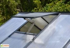 Serre De Jardin En Aluminium Et Polycarbonate Glory 14,7 M² - Grise -Solid || Axi || EXIT TOYS Soldes Boutique serre jardin aluminium polycarbonate glory 14 7 m 2