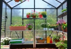 Serre De Jardin En Aluminium Et Polycarbonate Glory 11,8 M² - Grise -Solid || Axi || EXIT TOYS Soldes Boutique serre jardin aluminium polycarbonate glory palram 1 1