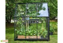 Halls Serre De Jardin En Aluminium Et Verre Trempé Qube 66 Noir 3,9 M² -Solid || Axi || EXIT TOYS Soldes Boutique serre jardin aluminium verre trempe qube 66 noir 39m 1