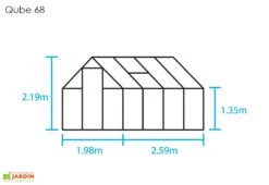 Halls Serre De Jardin En Aluminium Et Verre Trempé Qube 68 Noir 5,1 M² -Solid || Axi || EXIT TOYS Soldes Boutique serre jardin aluminium verre trempe qube 68 noir 51m 3