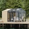 Serre De Jardin En Bois Et Verre Trempé Avec Panneaux Occultants – Jasmin -Solid || Axi || EXIT TOYS Soldes Boutique serre jardin bois panneaux occultants stali design 05