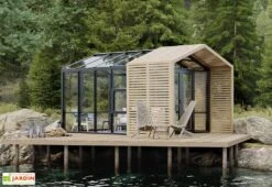 Serre De Jardin En Bois Et Verre Trempé Avec Panneaux Occultants – Lilas