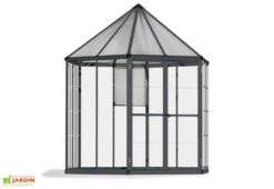 Serre De Jardin Hexagonale Aluminium/Polycarbonate Oasis 3,8 M² -Solid || Axi || EXIT TOYS Soldes Boutique serre jardin hexagonale oasis palram canopia 1 1
