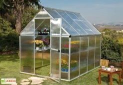 Serre De Jardin Grise Polycarbonate Aluminium 2,5 X 2 M – Mythos 6x8 -Solid || Axi || EXIT TOYS Soldes Boutique serre jardin polycarbonate aluminium gris mythos palram 2x2m 2