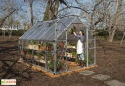 Serre De Jardin En Aluminium Et Polycarbonate Balance – Silver 2,44 M -Solid || Axi || EXIT TOYS Soldes Boutique serre jardin polycarbonate balance canopia 1